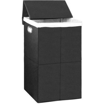 Oumilen Foldable Laundry Hamper Basket with Lid and Removable Liner, Black