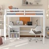 Streamdale Full Size Loft Bed With Desk And Writing Board, Wooden Loft Bed With Desk & 2 Drawers Cabinet - 2 of 4