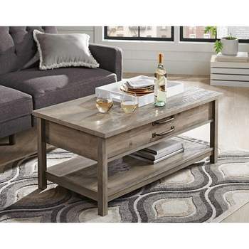 SKONYON Lift Top Coffee Table with Storage Shelf Modern for Living Room Rustic Gray Finish