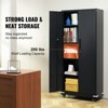 VEVOR Metal Storage Cabinet with Wheels, 75 in Locking Cabinet with 4 Adjustable Shelves & 2 Magnetic Doors, 200 lbs Capacity per Shelf, Black - 3 of 4