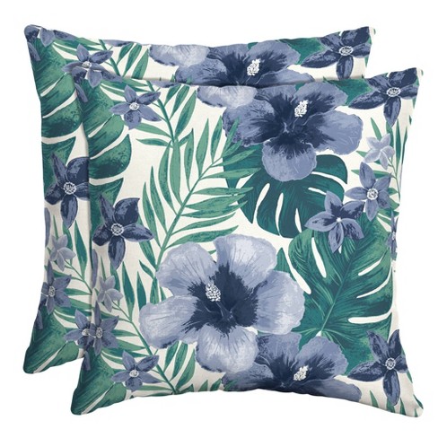 Arden Selections Sapphire Aurora Damask Outdoor Toss Pillow - Set of 2