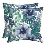 2pk Salome Tropical Outdoor Throw Pillows Blue - Arden Selections