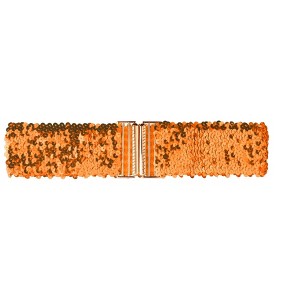 Allegra K Womens Elastic Waist Belt Sequins Decor Metal Interlock Buckles Belts for Dresses 1 Pc - 1 of 4