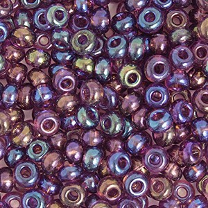 John Bead Czech Glass Seed Beads 2/0 (500g) Transparent Amethyst AB - 1 of 2