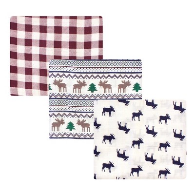 Little Treasure Baby Boy Cotton Muslin Swaddle Blankets, Moose Sweater, One Size