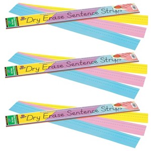 Pacon® Dry Erase Sentence Strips, 3 Assorted Colors, 1-1/2" X 3/4" Ruled, 3" x 24", 30 Per Pack, 3 Packs - 1 of 3