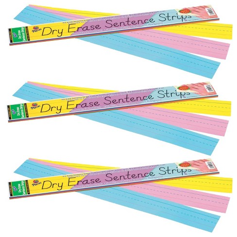 Pacon Sentence Strips 24 x 3 Assorted Colors 100/Pack