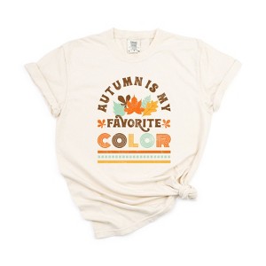 Simply Sage Market Women's Autumn Is My Favorite Color Colorful Short Sleeve Garment Dyed Tee - 1 of 2