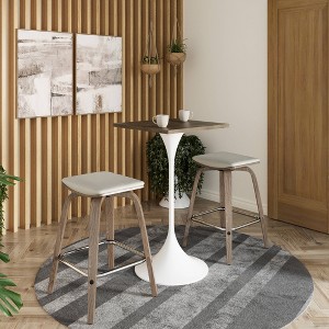 LeisureMod Verve 24" Sqaure Bar Height Dining Table - Modern MDF Top with White Pedestal Base Counter Height Table for Kitchen, Home, and Pub - 1 of 4