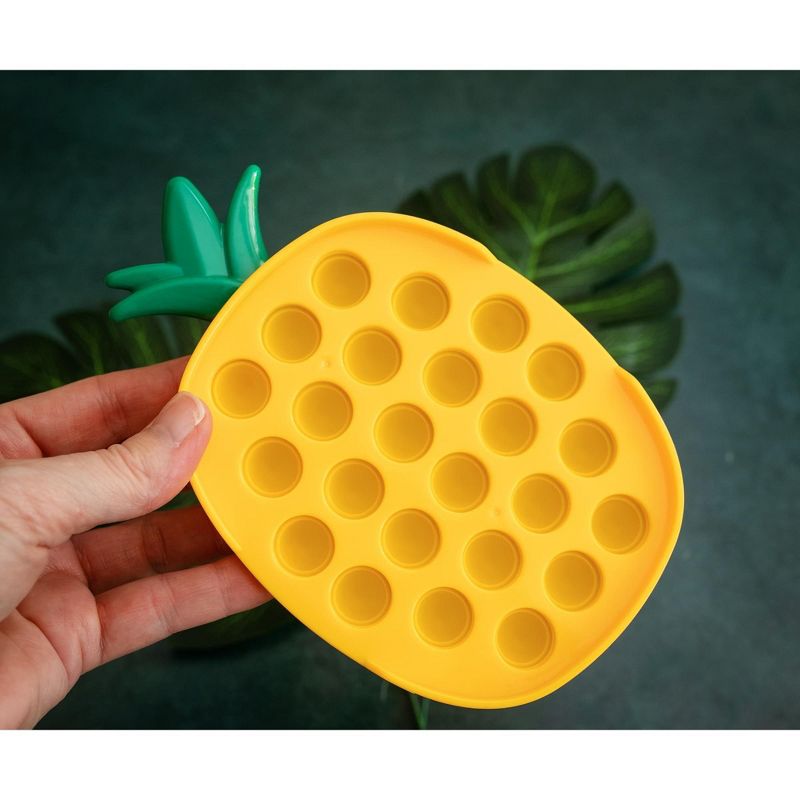 BOB Gift Pop Fidget Toy 24-Button Yellow Pineapple Silicone Bubble Popping Game, 5 of 8