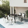vidaXL Patio Dining Set Outdoor Conversation Set with Cushions Poly Rattan - Black 59.1" Table Length 4 Chairs - 2 of 4