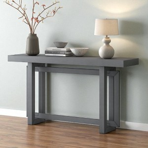 Mshliw Pine Veneer Entryway Console Table with Thick Legs and Triple Rectangle Base, Dining Table, 59.1" Long Sofa Table for Hallway or Living Room - 1 of 4