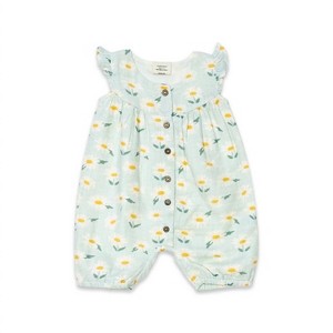 Girls's Daisies Ruffle Muslin Romper - VIVERANO Organics - 1 of 1