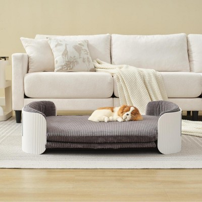 LAOTIES 33'' Scandinavian Cat Bed,Pet Sofa For Indoor Cats With Washable Removable Mattress