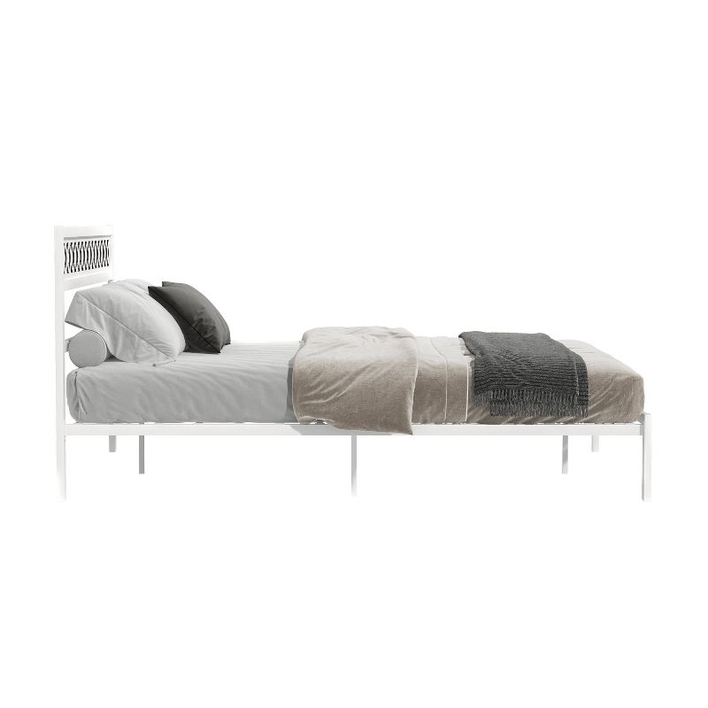 Galano Candence Rossdale Metal Frame Queen Platform Bed in Black, White, 6 of 18