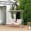 Maggift Patio Accent Chairs, Double Swing Decorative Chair with Thick Heavy Duty Metal Stand for Lawn and Garden, Beige, 68.9"*44.1"*65" - 4 of 4