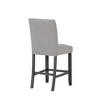 Fabric Padded Barstool with Block Legs, and Microsuede Finish, Set of 2 for Kitchen or Home Bar - 2 of 4