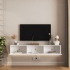 Sapphtopaz Wall Mounted Floating TV Stand for TVs Up to 70" with LED Entertainment Center with Storage Cabinets for Living Room - 3 of 4