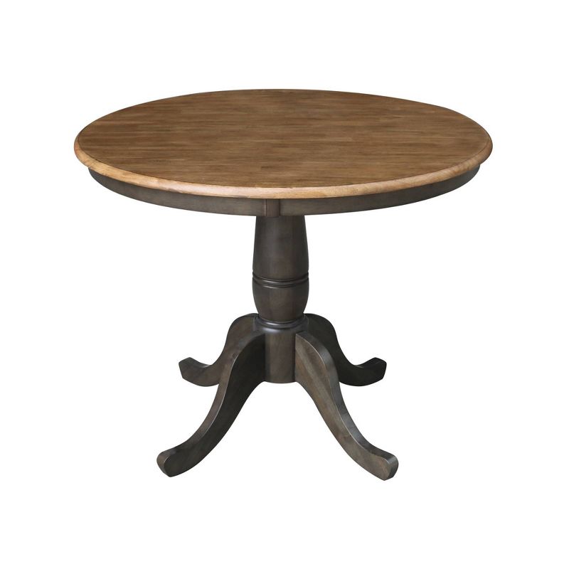 36&#34; Arthur Round Dining Table with 4 Madrid Ladderback Chairs Hickory/Washed Coal - International Concepts, 4 of 6