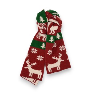 Anna-Kaci Women's Knitted Winter Scarf with Reindeer and Snowflake Holiday Pattern 66×12 Inches - 1 of 4