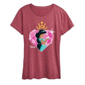 Women's - Disney Princess - Jasmine Heart Short Sleeve Graphic T-Shirt - 1 of 4