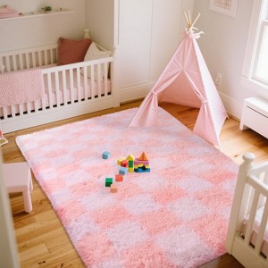 Super Soft Shaggy Rugs Fluffy Carpet, Modern Plush Area Rug for Living Room Bedroom Kids Room - 1 of 4