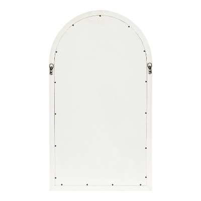Boldmere 38"x22" Rustic Arch Farmhouse Wall Mirror in Distressed White