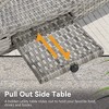 Gulches Outdoor Wicker Chaise Lounge Chairs Set of 2, Ergonomic Wave Design, Adjustable Backrest, Pull-out Side Table for Pool Sunbathing, Gray - 2 of 4