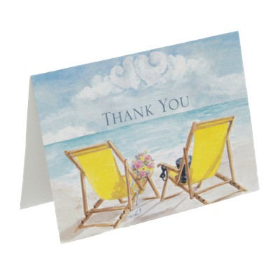 Seaside Jewels 50ct Wedding Thank You Cards: Multicolor Seashell Design, Boxed Pack with Envelopes, Matte Finish