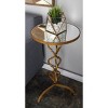 Olivia & May Antiqued Metal Accent Table Gold: Iron Frame, Glass Top, Luxury Glam Style - 2 of 4