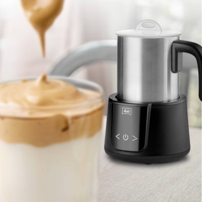 Compact Black and Stainless Steel Automatic Milk Frother