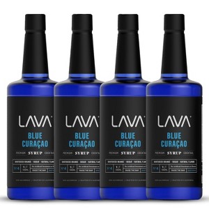 LAVA Premium Blue Curacao Syrup, 33.8oz (1-Liter), Made with 100% Sugar, Orange Extract, Non-Alcoholic, No Artificial Sweeteners or Flavors - 1 of 3