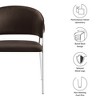 Modway Nella Performance Velvet Dining Chairs – Set of 2 – Chocolate Brown Barrel Armchairs, Mid-Century Modern Upholstered Accent Seats - 2 of 4