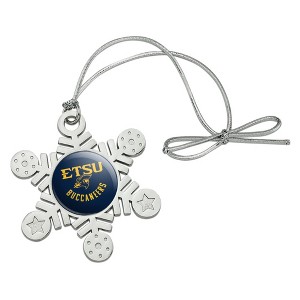ETSU Buccaneers Metal Snowflake Christmas Tree Holiday Ornament - 1 of 3