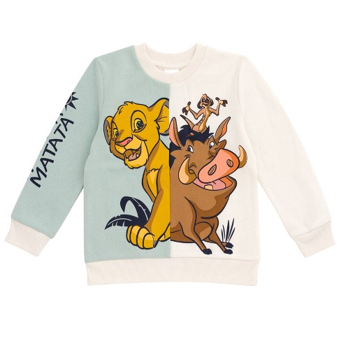 Disney Lion King Simba Timon Pumbaa Toddler Boys Sweatshirt 4t : Target