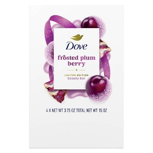Dove Beauty Limited Edition Holiday Treat Bar Soaps - Frosted Plum Berry - 15oz/4pk - 1 of 4