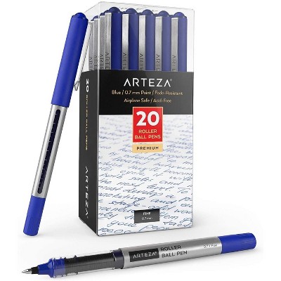 Arteza Roller Ball Pens, Blue Ink, 0.7 mm Bullet Point - 20 Pack (ARTZ-9287)