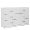 6 Drawer Dresser for Bedroom, 47" Wood Chest of Drawers with Handle, Dresser Storage Cabinet for Closet Living Room Hallway Bedroom - 3 of 4