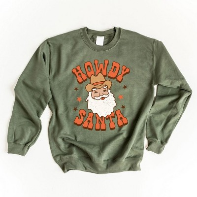 Simply Sage Market Women's Graphic Sweatshirt Retro Howdy Santa