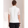 INSPIRE CHIC Women's Sheer Short Sleeve Point Collar Work Button Down Shirt - 3 of 4