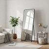 MAYEERTY 71 inch Rounded Full Length Mirror Aluminum Alloy Tempered Floor Mirror with Stand Black - 3 of 4