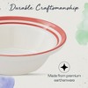 Portmeirion Potter's Stripe Oatmeal Bowl, Set of 4, Ideal for Porridge, Soup, Desserts, Durable Earthenware Bowls, Made in UK - Red - 3 of 4