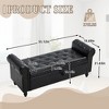 Vynxaria Upholstered Storage Ottoman Bench - 55.12"Black Button Tufted with Rivet Accents - 4 of 4