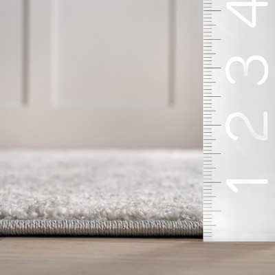 Light Gray Synthetic Medallion Square Area Rug