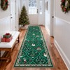 Washable Chirstmas Decorative Living Room Rugs, Winter Holiday Reindeer Snowman Print Dining Room Carpet - 2 of 4