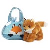Aurora Fancy Pals 7" Peek-A-Boo Fox Pet Carrier Blue Stuffed Animal - 3 of 3