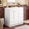 ACEPANO 36 in. W Freestanding Bathroom Vanity Cabinet with Ceramic Sink, 4 Soft-Close Drawers & 2 Soft-Close Doors-White - 3 of 4
