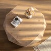 CENGHU Three-dimensional Embossed Pattern Design American Retro Style Coffee Table, Side Table, Tea Table for Living Room, Dining Room, Bedroom, Oak - 3 of 4