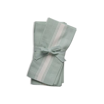 tagltd Cali Chambray Napkin Set Of 4 Aqua Bamboo Cotton Woven Weave Fabric For Home Table Decor