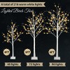 Syemin Decorative Holiday Scene Props Set of Lighted Birch Tree, 4FT Artificial Tree Christmas Tree Decoration Indoor and Outdoor, White, 6"*6"*48" - 2 of 4